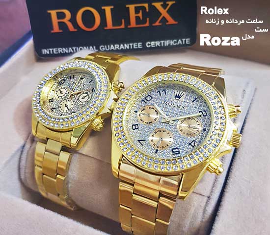 ست-ساعت-مردانه-و-زنانه-ROLEX-مدل-Roza