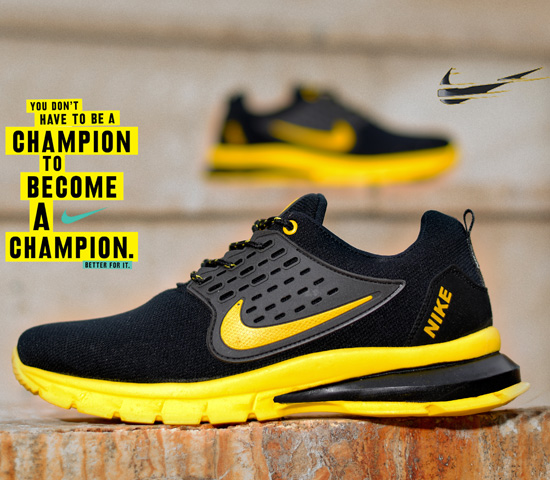 کفش-مردانه-Nike-مدل-Lixo(مشکی-زرد)