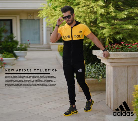 ست-تیشرت-وشلوار-زیپ-دار-Adidas-مدل-Kaliz-(زرد)