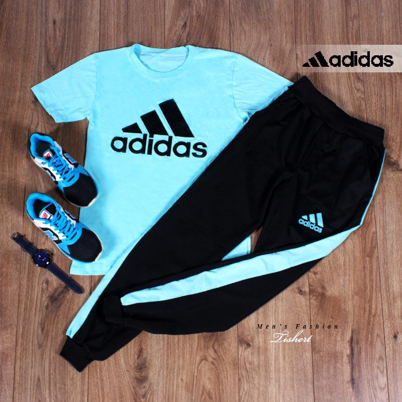 ست-تیشرت-شلوار-Adidas-مدل-Atro-(فیروزه-ای)