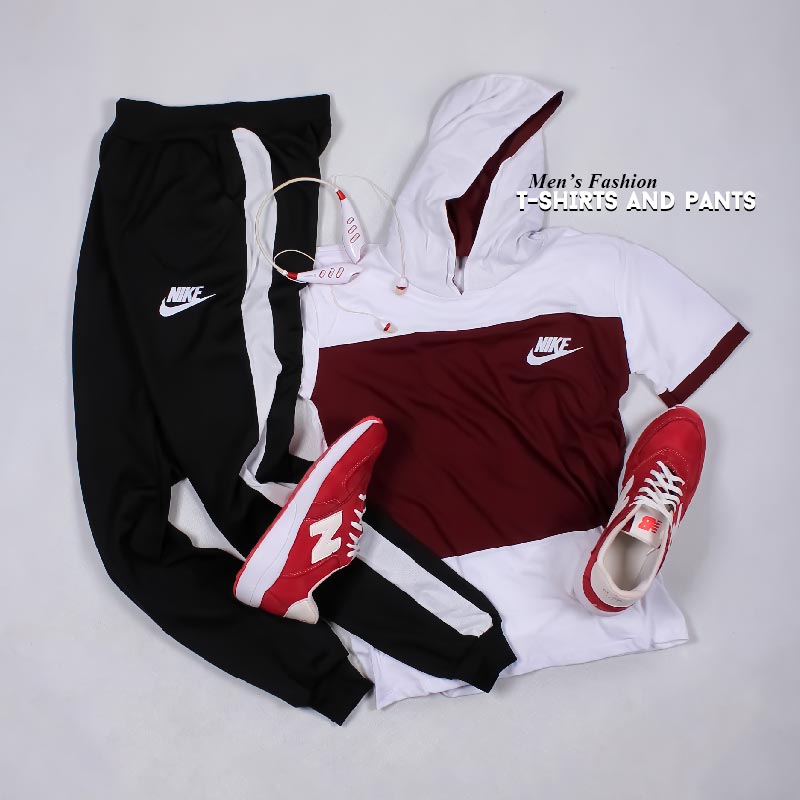 ست-تیشرت-کلاه-دار-و-شلوار-Nike-مدل--Janson