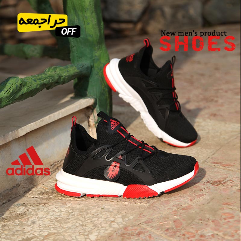 کفش-مردانه-adidas-مدل-Bandes(مشکی-قرمز)