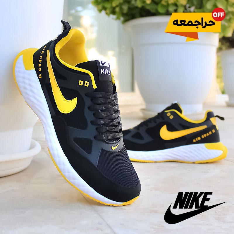 کفش-مردانه-Nike-مدل-Span-(مشکی-زرد)