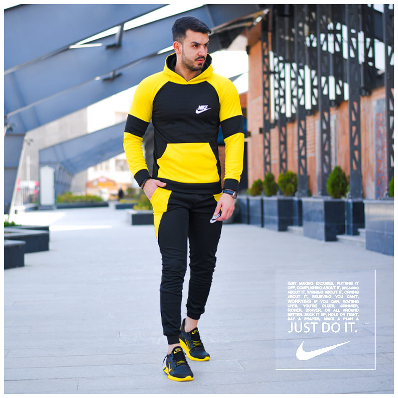 سویشرت-و-شلوار-مردانه-Nike-مدل-elyar-(زرد)