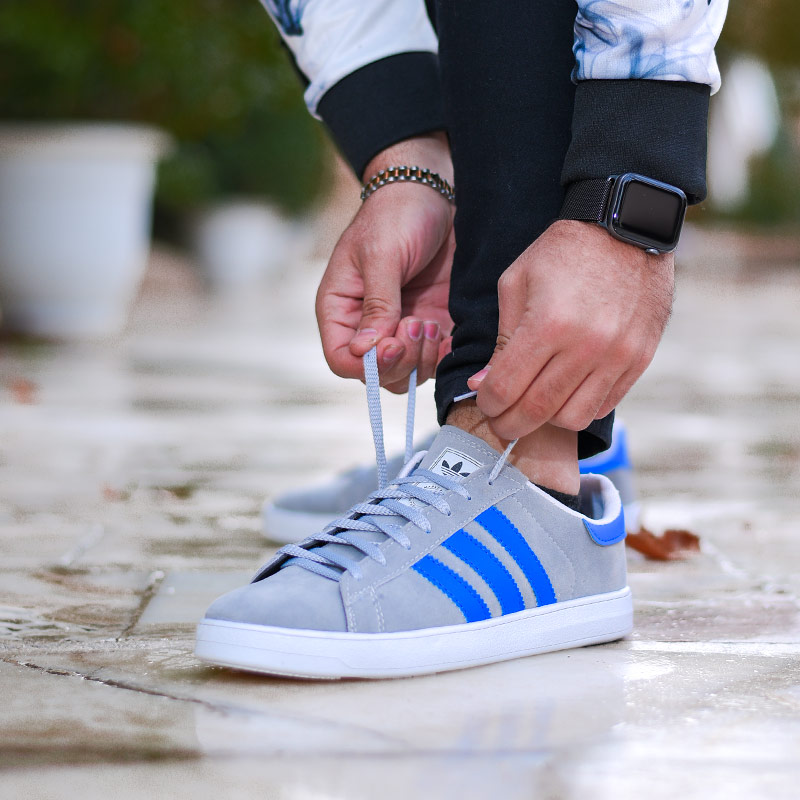 کفش-مردانه-adidas-مدل-STREIFEN-(طوسی-آبی)