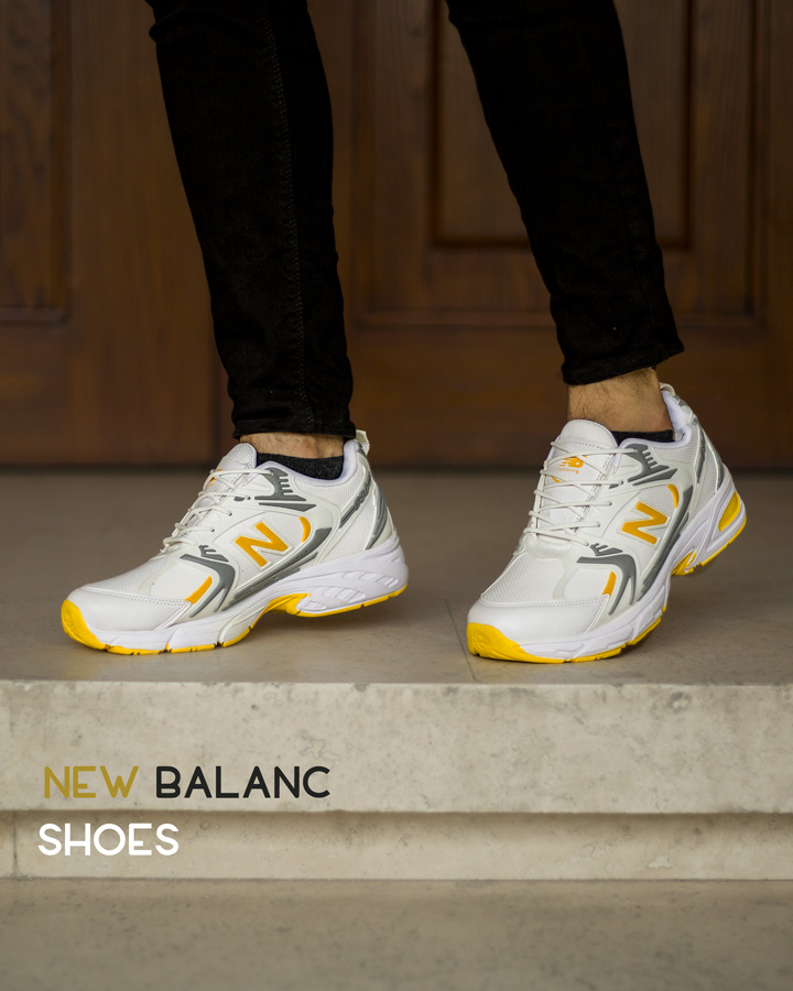 کفش-مردانه-new-balanc-مدل-ABZ-(سفید-زرد)