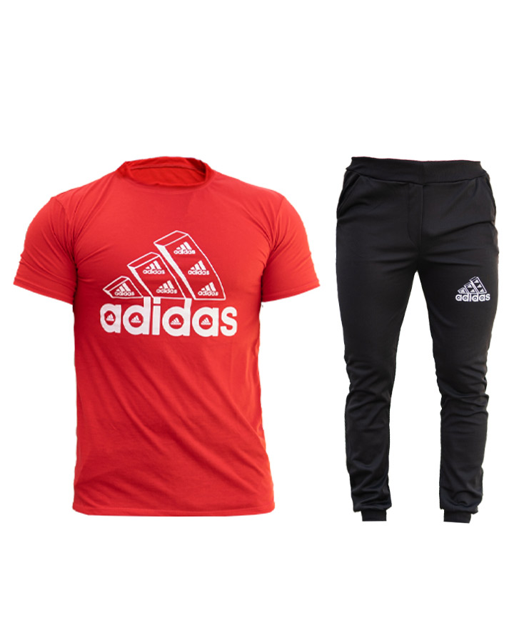 ست تیشرت وشلوار adidas مدل berkan (قرمز)