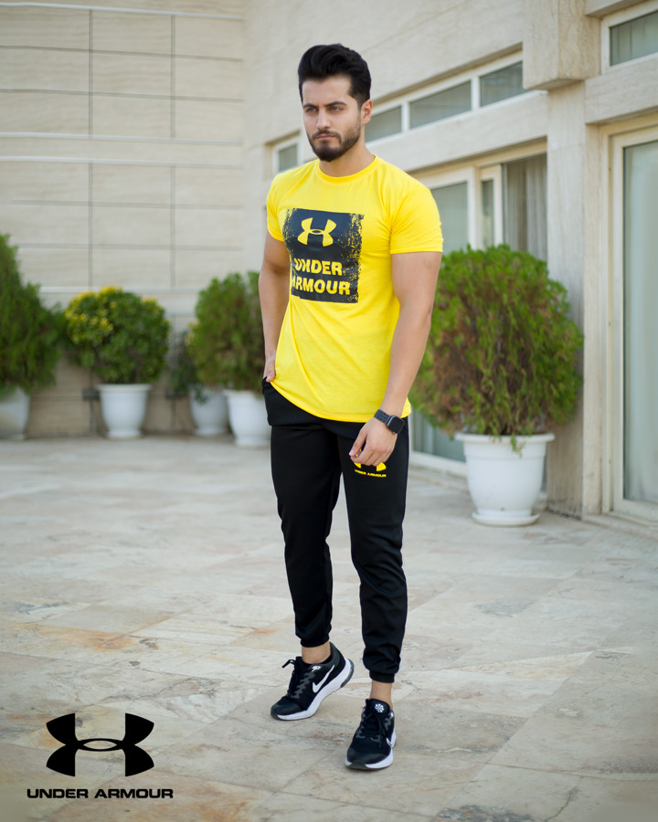 ست تیشرت و شلوار مردانه UNDER ARMOUR (زرد)