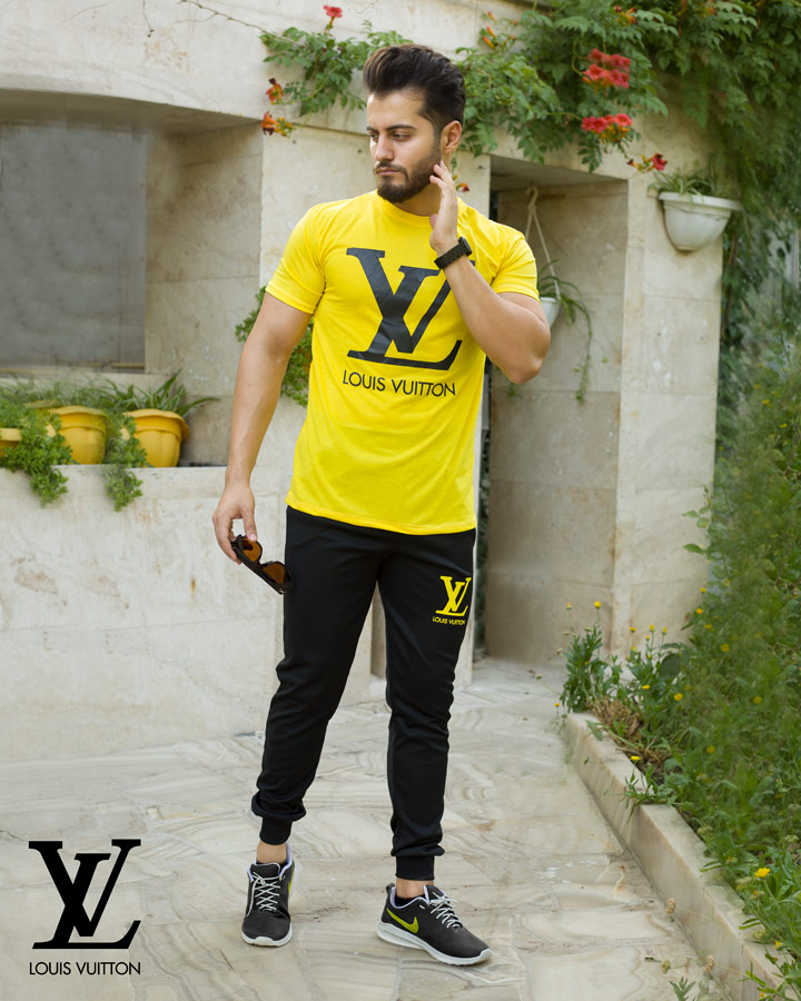 ست تیشرت و شلوار Louis Vuitton مدل hayma (زرد)