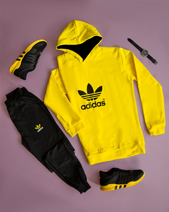 سویشرت شلوار مردانه Adidas مدل Nelvi (زرد)